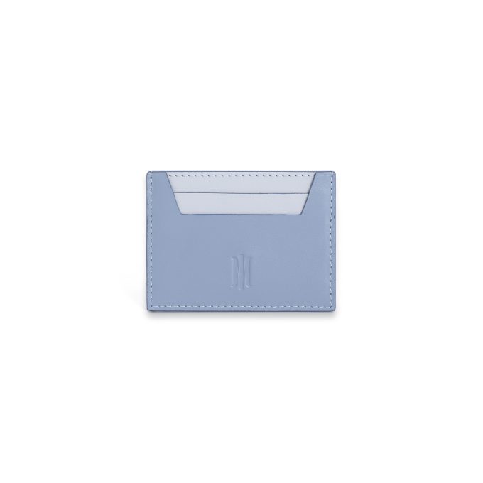Cardholder in Denim Blue with Ice Blue detail